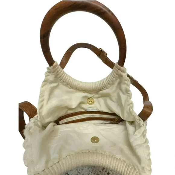 Sigrid Olsen Handcrafted Natural Macrame Crossbody Fully Lined Snap Close Bag - Picture 13 of 16